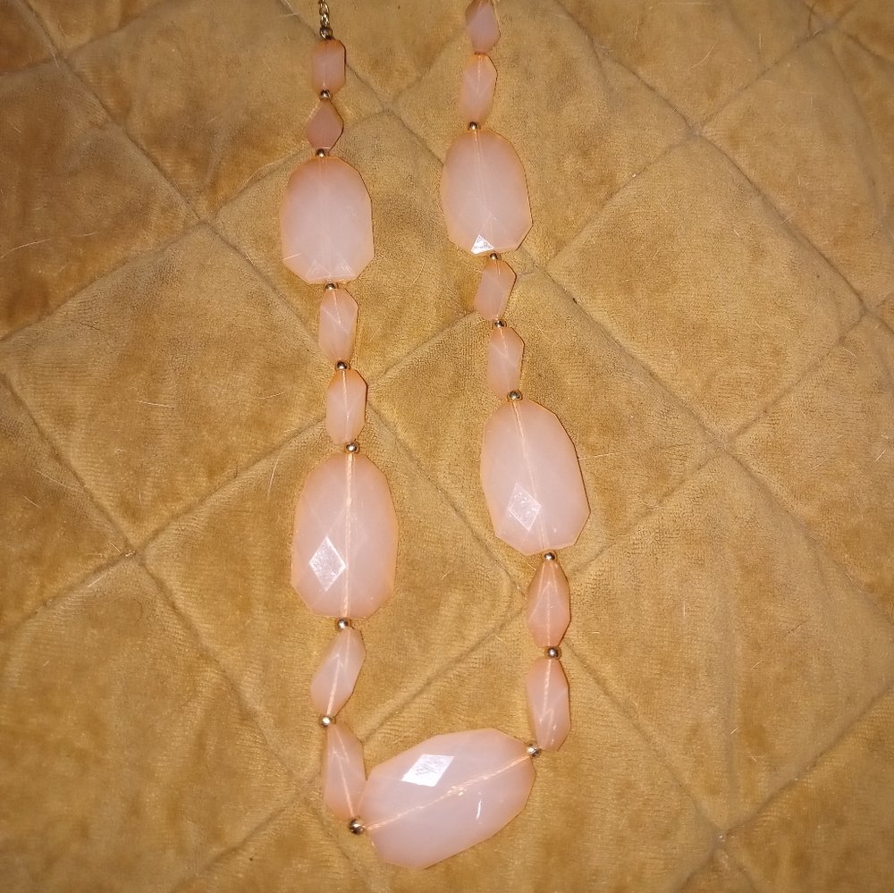 (SOLD) Elegant Peach Beaded Necklace